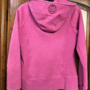 Lululemon Women's Maroon Zip Front Hooded Sweatshirt Hoodie Size 8